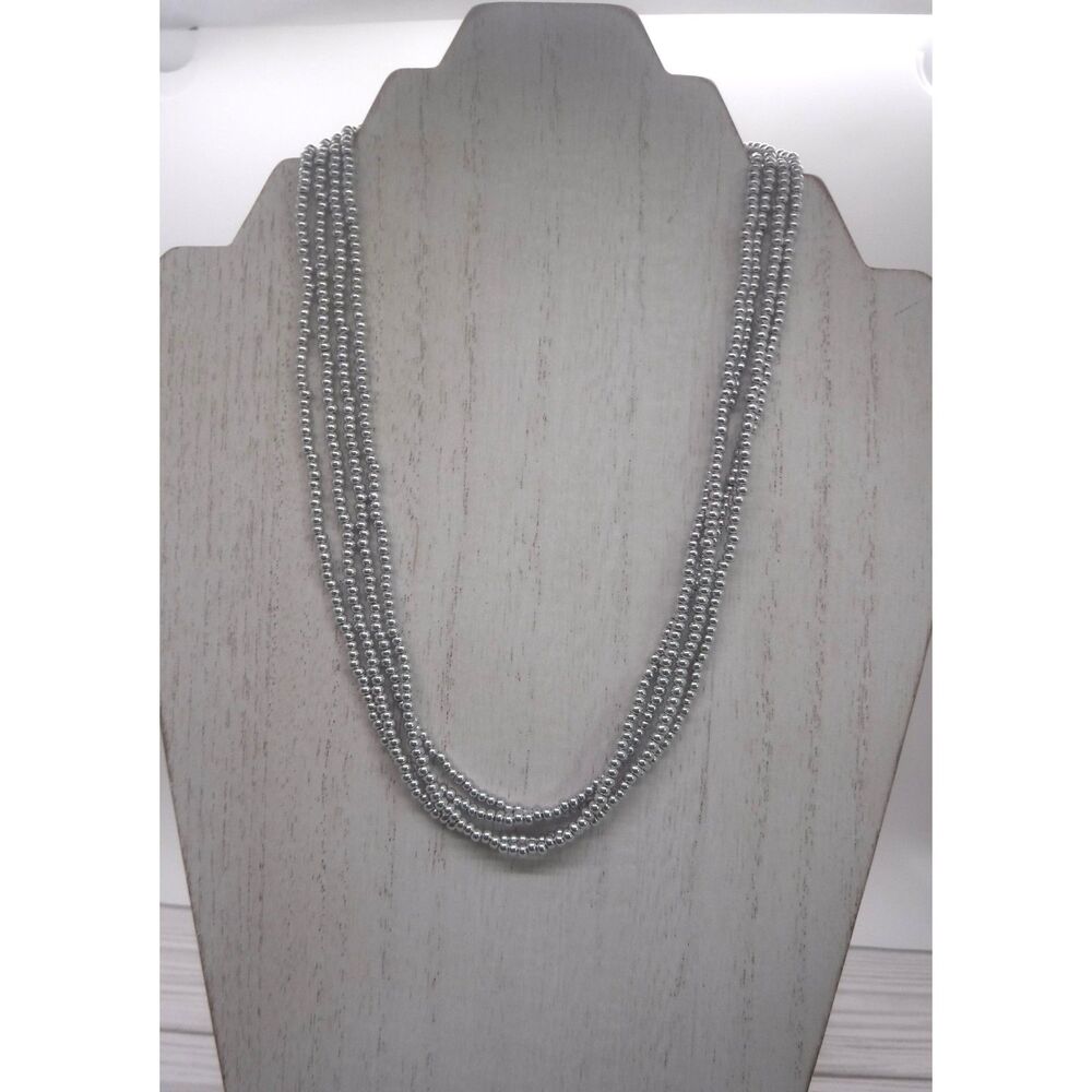 Necklace Beaded Silver